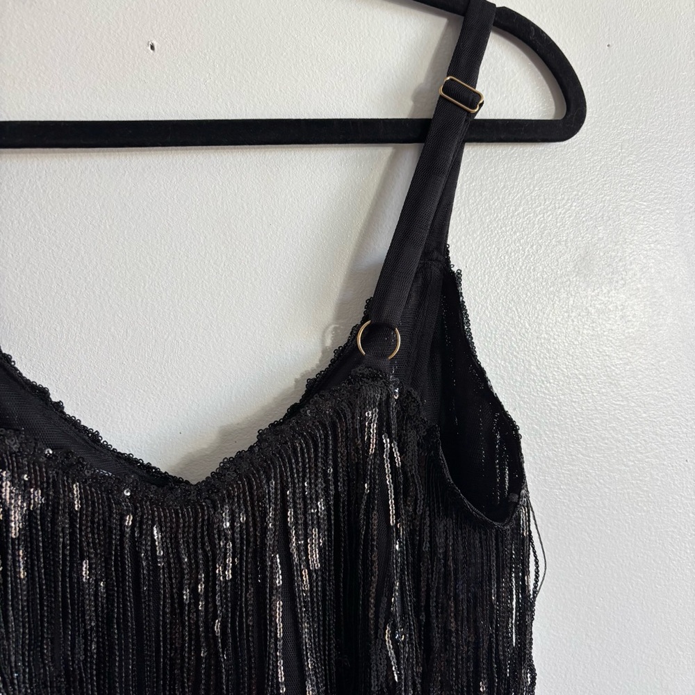 Fashion nova black Selena sequin fringe mini dress - Picture 8 of 9